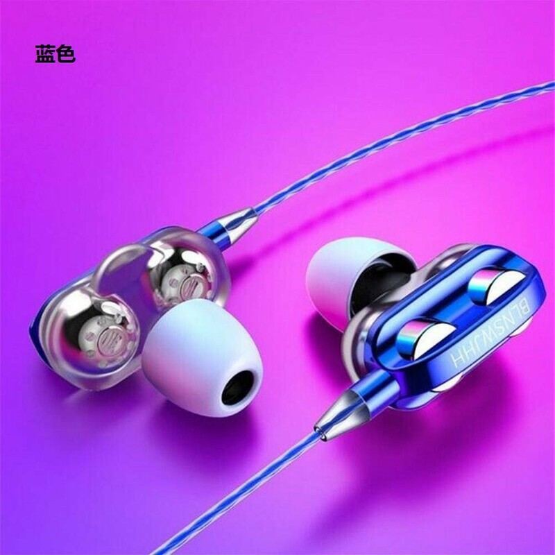 Dual Driver Earphone In-Ear Stereo Bass Headphones Sport HIFI Earbuds 3.5mm Jack