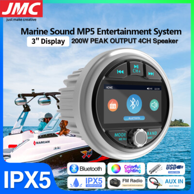 Marine Stereo Audio System Receiver w/ Bluetooth USB AUX FM/AM Radio MP5 Player