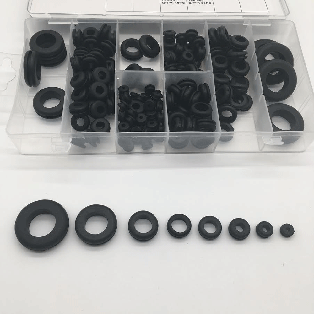 180 pc Rubber Grommet Assortment Kit Set Firewall Hole Electrical Wiring Gasket 
