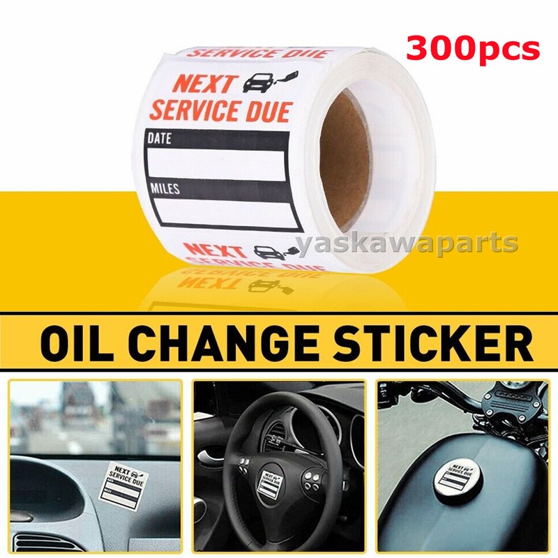 300PCS Oil Change Service Reminder Stickers Window Lite Sticker Pack