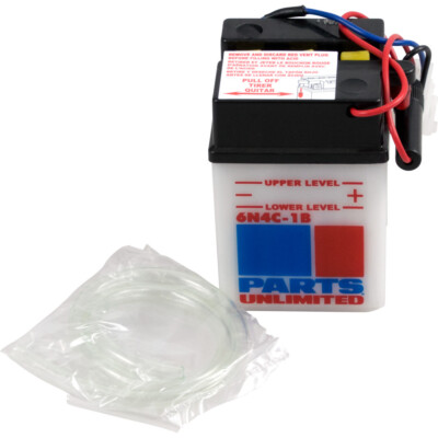 Parts Unlimited 6V Conventional Battery #6N4C-1B (R6N4C-1B)