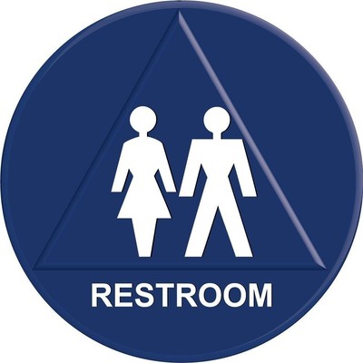 UPC 762529010723 product image for Lynch Sign 12 In. Blue Circle And Triangle Plastic Unisex Sign | upcitemdb.com