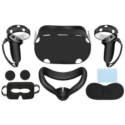 Silicone Accessories for Oculus Quest 2 VR Face+Controller Grip+Shell/Lens Cover