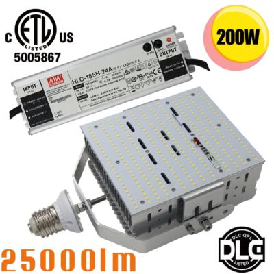DLC E39 LED retrofit kit 100W 120W 150W 200W 240W 300W parking lot area shoebox