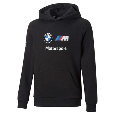 

Пуловеры Puma Bmw Mms Essentials с капюшоном для мальчиков, черная повседневная верхняя одежда для молодежи 536522, Черный