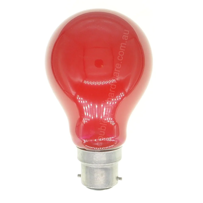 GLS Coloured Halogen Light Bulb B22 240V 18W 25W Red B22RED18W
