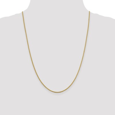 Pre-owned Skyjewelers Real 14k Yellow Gold 1.4mm Diamond Cut Open Franco Chain; 24 Inch