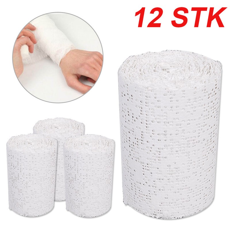 12 Tlg Gipsbinden Gipsverband Gipsbinde Gipsabdruck Gipsmaske 10 x 300 cm weiß