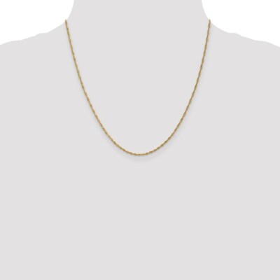 Pre-owned Superdealsforeverything Real 14kt Yellow Gold 1.3mm Singapore Chain; 20 Inch; Lobster Clasp