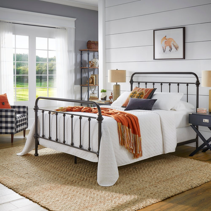 Giselle Antique Graceful Dark Bronze Victorian Iron Bed by iNSPIRE Q Classic