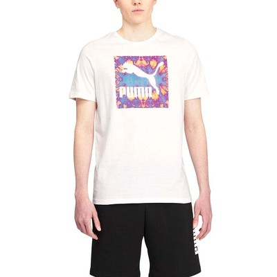 

Летняя уличная одежда Puma с коротким рукавом и круглым вырезом, мужская футболка размера  Casu, Белый, Puma Graphic Summer Streetwear Crew Neck Short Sleeve T-Shirt