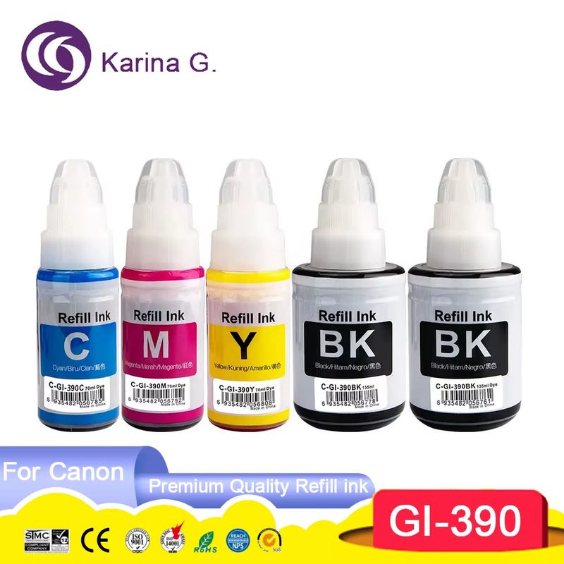 GI390 GI 390 GI-390 Compatible Bottle Water Based Refill Tintas Ink for PIXMA G