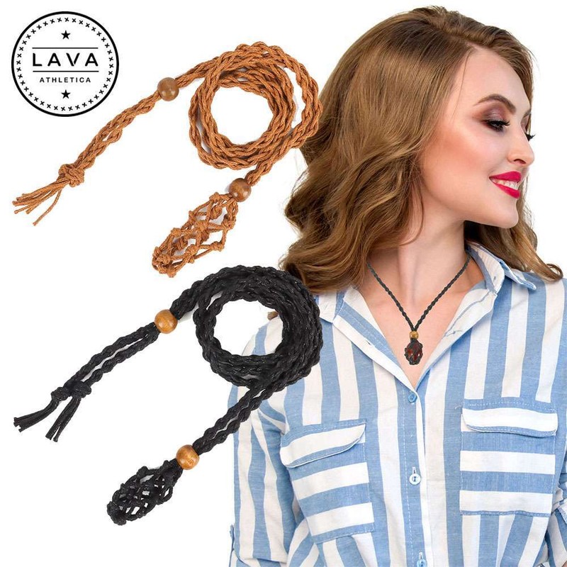Adjustable Necklace Cord Empty Stone Holder Wax Rope DIY Crystal