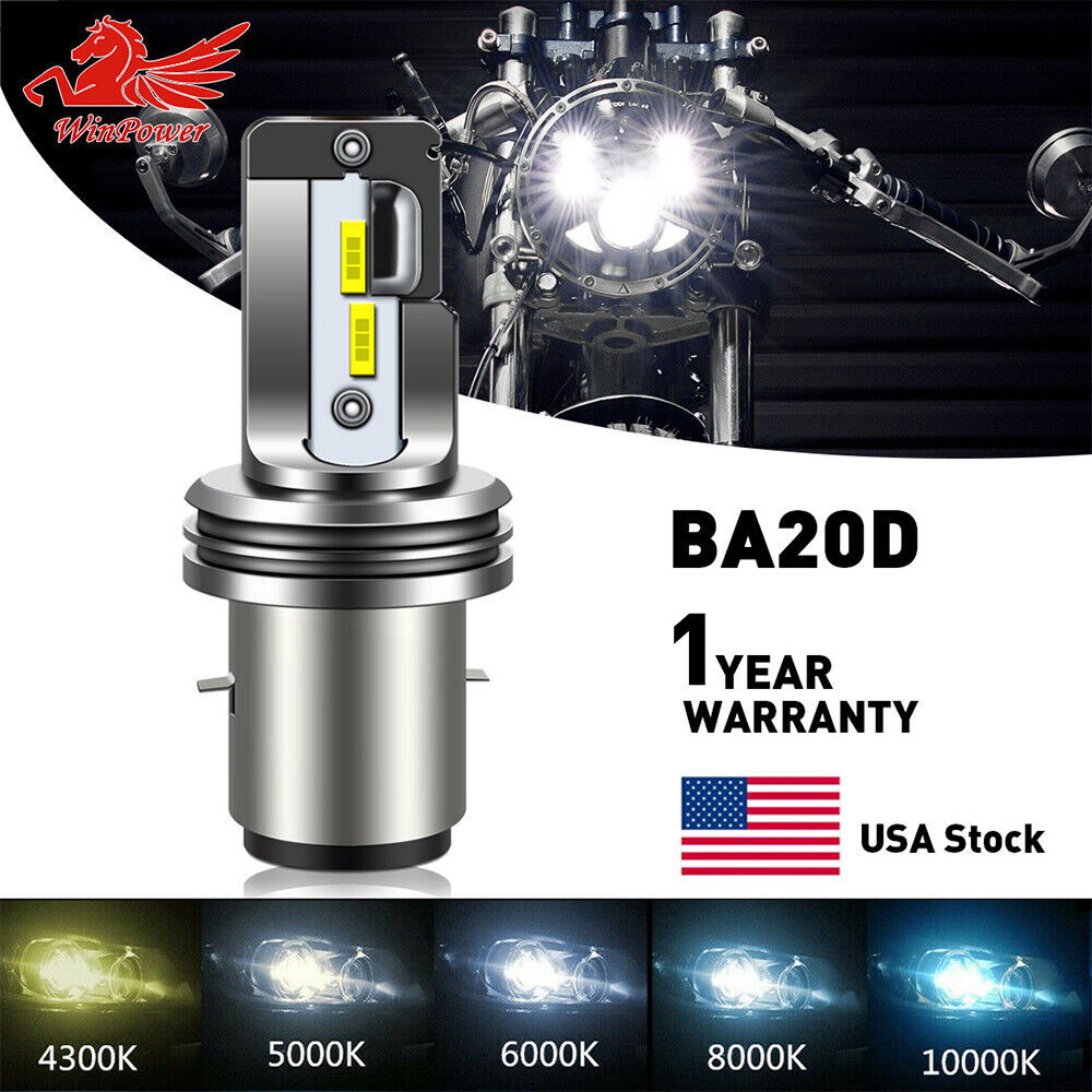 BA20D High Power LED Motorcycle Hi/Lo Beam Bulb H6 Headlight Light Lamp 12V