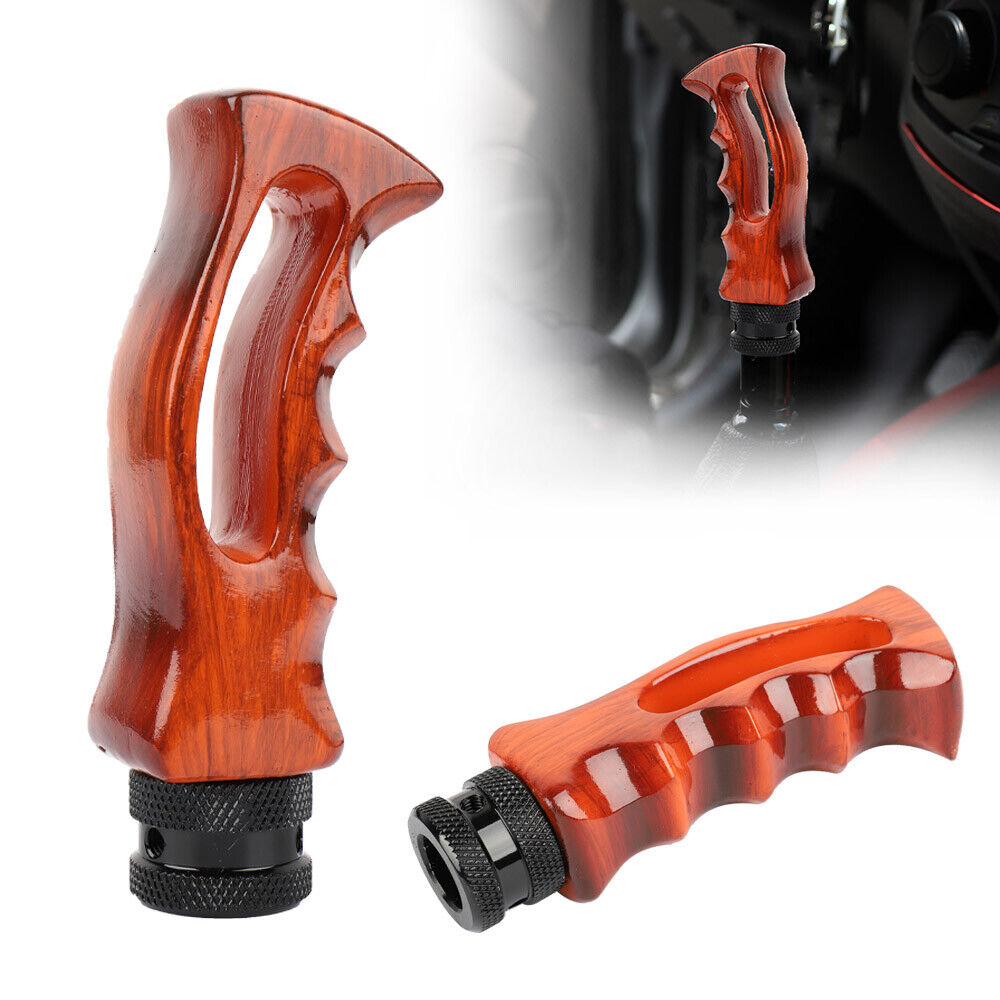 Universal Wood Slotted Pistol Grip Handle Manual Gear Stick Shift Knob