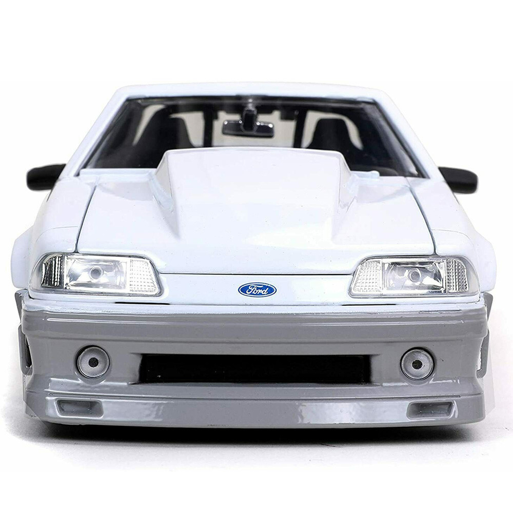 SoltekOnline: JADA 32668 BIGTIME MUSCLE 1989 FORD MUSTANG GT 1/24 DIECAST MODEL GREY WHITE