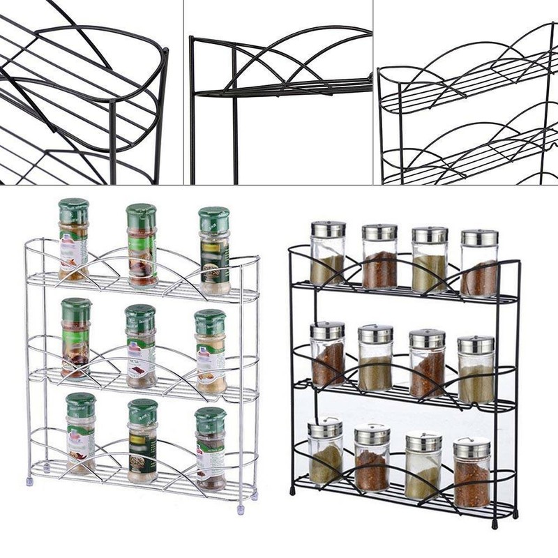 3 Ebenen Küche Aufbewahrung Schrank Tischplatte freistehender Spice