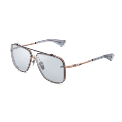 Pre-owned Dita Mach-six Dt Dts121 62-02 Rose Gold/black Rhodium Metal Sunglasses Grey Lens In Gray