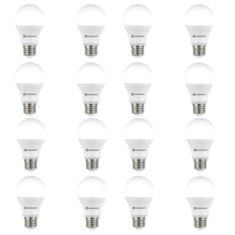60-Watt Equivalent A19 Non-Dimmable LED Light Bulb Soft White (16-Pack)