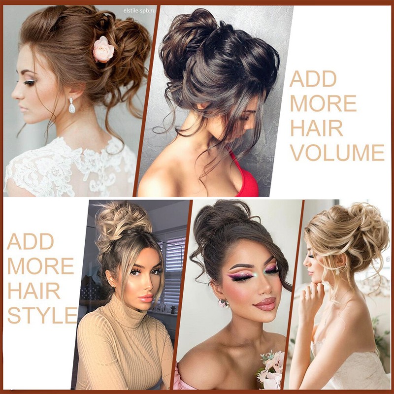 Blonde Real Natural Clip on in Messy Bun Hair Piece Extension Hair Claw Updo US