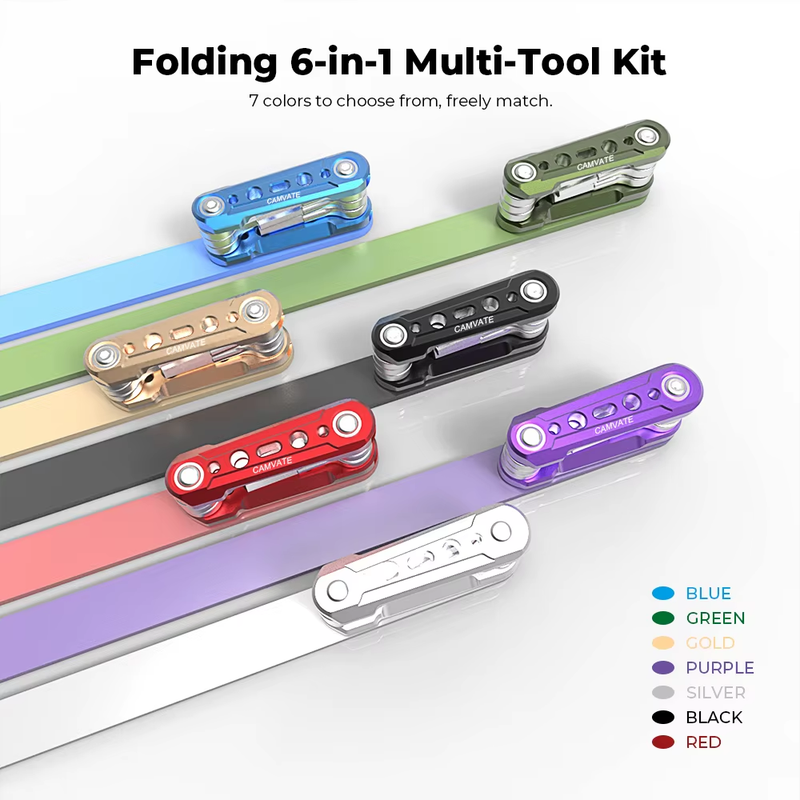Folding 6-in-1 Functional Tools Universal DSLR Camera Rig Pocket Tool Set with S