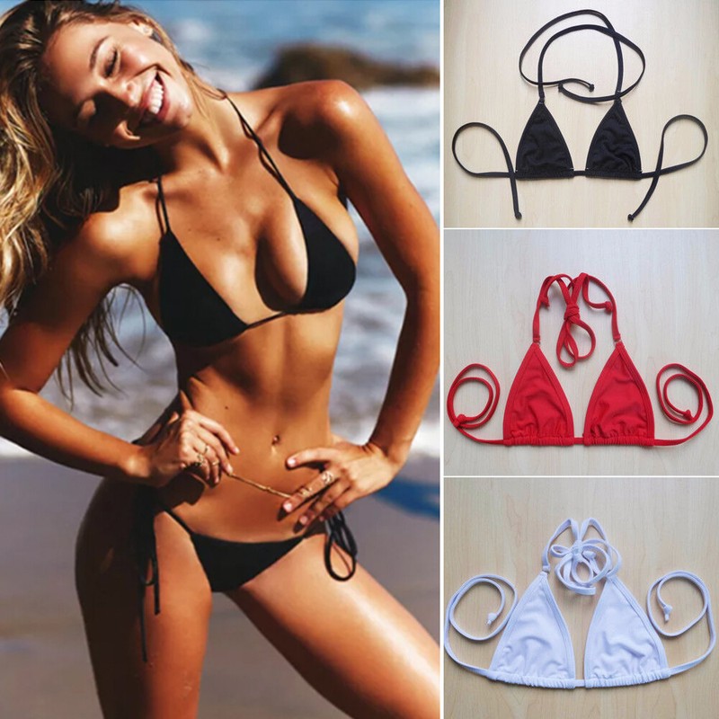 deep v neck push up bikini top