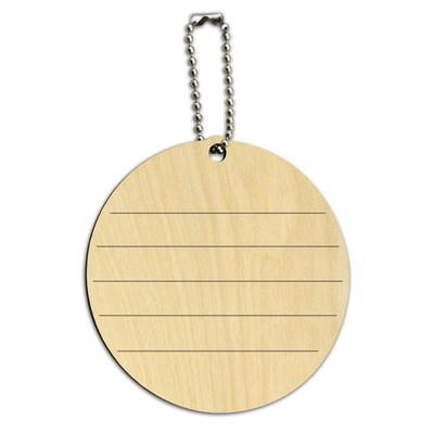 Rainbow Striped Bunny Peep Round Wood Luggage Card Suitcase Carry-On ID Tag