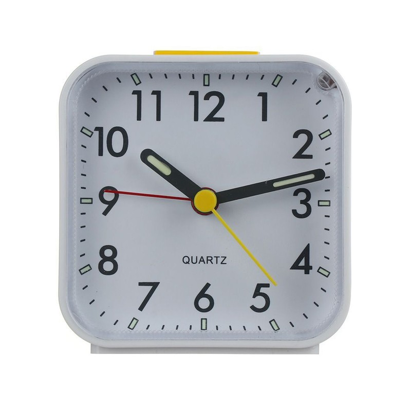 Quartz Alarm Clock With Night Light No Tick Snooze Silent Small Bedside Clocks