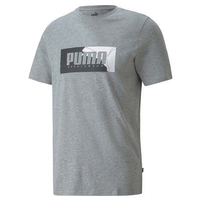 

Мужские серые повседневные топы Puma Box Graphic Crew Neck с коротким рукавом 846844-03, Grey, Puma Box Graphic Crew Neck Short Sleeve T-Shirt