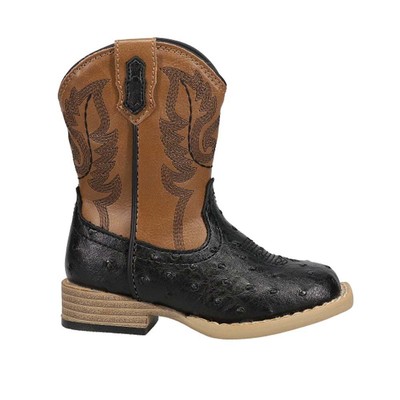 

Roper Bumps Embroidery Square Toe Cowboy Toddler Boys Коричневые повседневные ботинки 09-017, Коричневый, Roper Bumps Embroidery Square Toe Cowboy Toddler