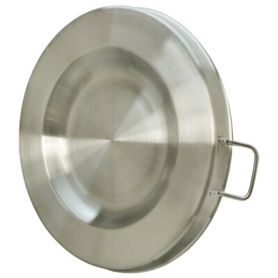 22" Wide Stainless Steel Concave UP Comal Griddle Pan Cook Grill Fry Pan Large 