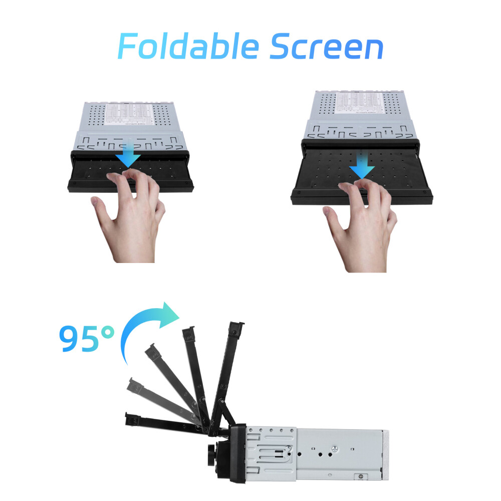 Single 1DIN 7" Car Stereo Radio Apple Carplay Android Auto GPS Flip Out Screen
