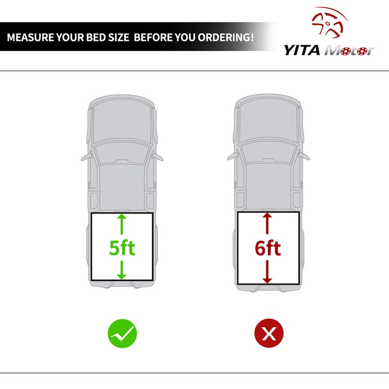 5ft Bed Tonneau Cover Soft Tri fold for 15 - 24 GMC Canyon Chevy Colorado w/Lamp