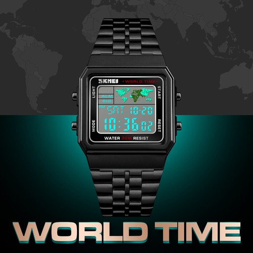 skmei world time watch