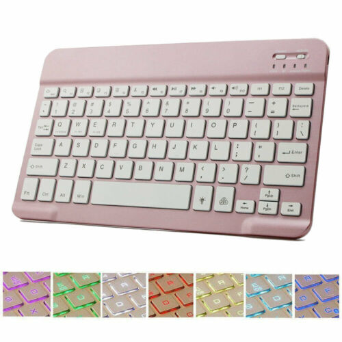 Ultra-Thin Wireless Keyboard 7 Colorful Backlit For Samsung Galaxy Tab A7 10.4