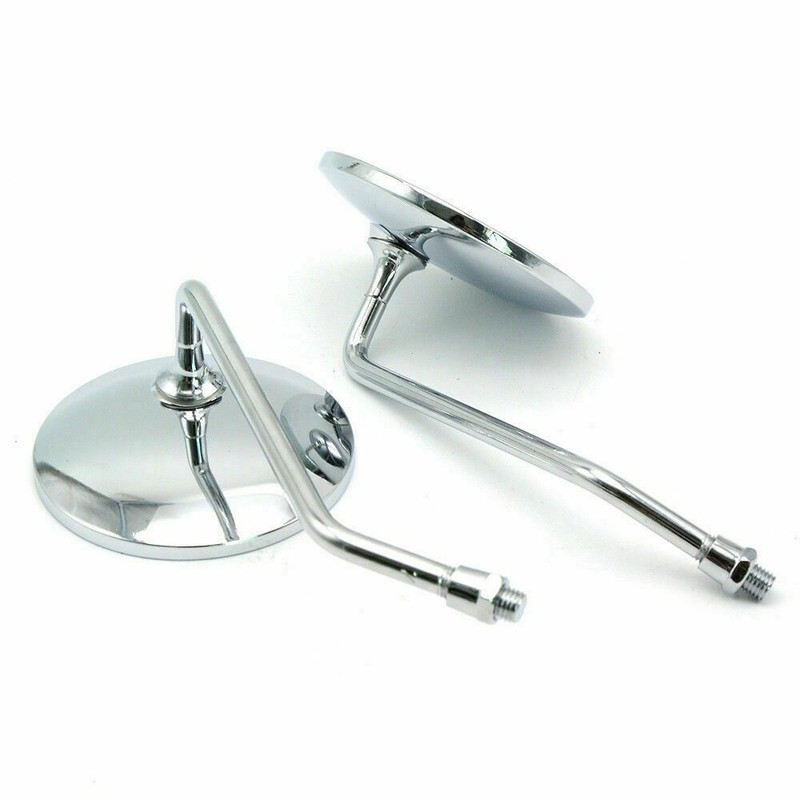 1 pair round chrome mirror 10mm for cafe racer minibike motorcycle AU STOCK