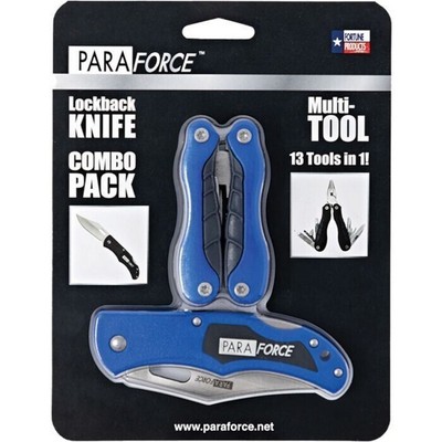 AccuSharp ParaForce 2-Piece Black/Blue Folding Knife and Multi-tool Set - 815C