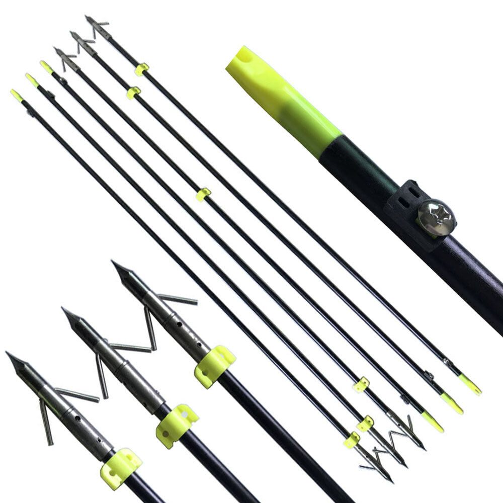Archery Bowfishing Arrows Solid Fiberglass Safty Slide Bow Fishing Hunting