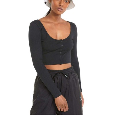 

Женская черная футболка Puma Classics Ribbed Scoop Neck с длинным рукавом 533451-01, Черный