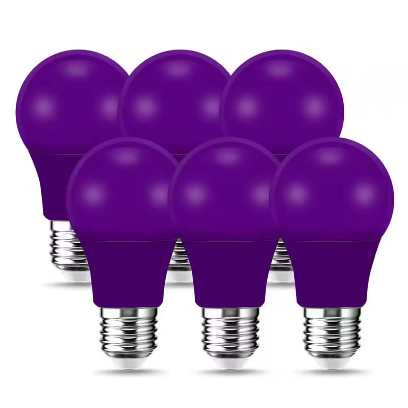 60-Watt Equivalent 9-Watt A19 E26 Base Non-Dimmable LED Light Bulb in Purple (6-