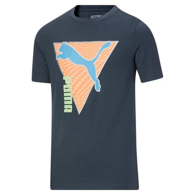 

Футболка Puma Summer Break Triangle с круглым вырезом и короткими рукавами с принтом для подростков, размер для мальчиков, Grey, Puma Summer Break Triangle Graphic Crew Neck Short Sleeve T-Shirt