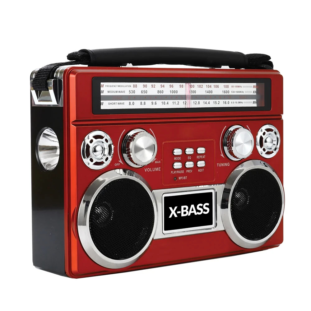 SuperSonic Loud Portable Boom Box With AM/FM /SW Radio And B