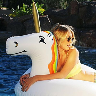 Giant Unicorn Pool Float Ride On Party Tube, Inflatable Rafts, Adults & Kids