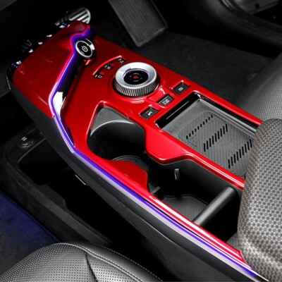 For Kia EV6 2022-2024 Gloss Red Center Console Gear Shift Panel Cover Trim RHD
