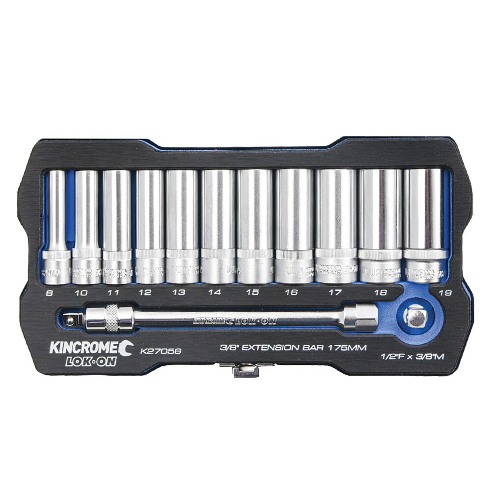 Kincrome LOKON Socket & Extension Set 13 Piece 3/8" Drive METRIC