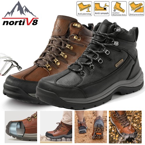 's Steel Toe Work Boots Construction Waterproof Leather Safe