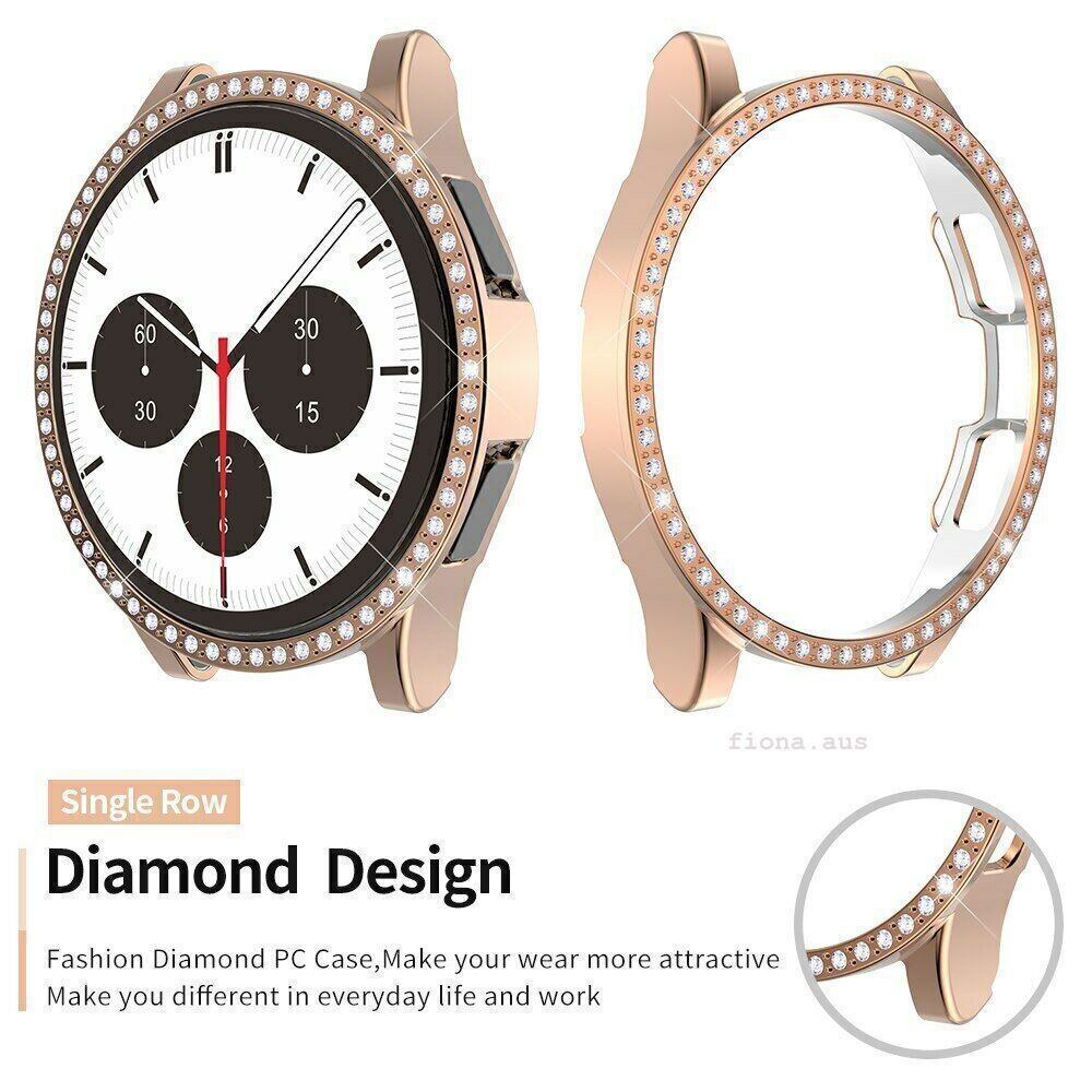 Silicone Strap Watch Band + Bling Case Cover For Samsung Galaxy Watch 4 40/44mm