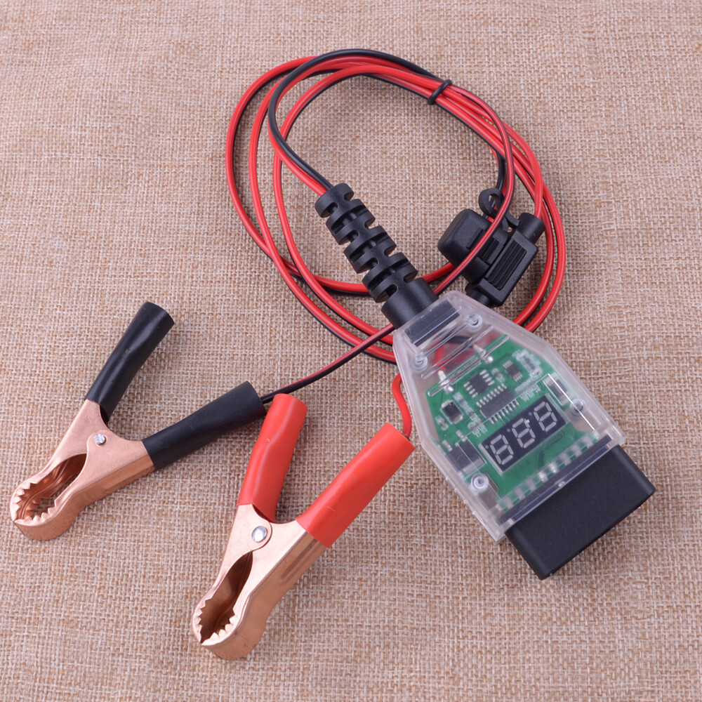 New Alligator Clip OBD2 Connector Car ECU Memory Saver 12V