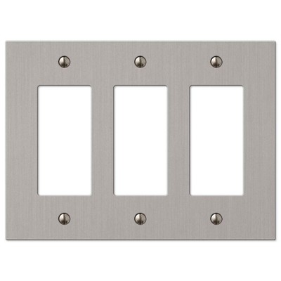 Light Switch Plate Cover 3 Gang Rocker Electrical Box Metal 