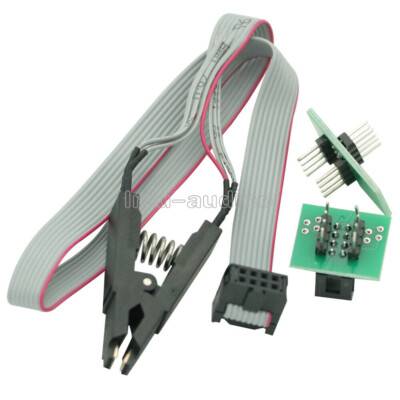 SOIC8 SOP8 Test Clip For EEPROM 93/25/24Cx In-Circuit Programming + 2 Adapters
